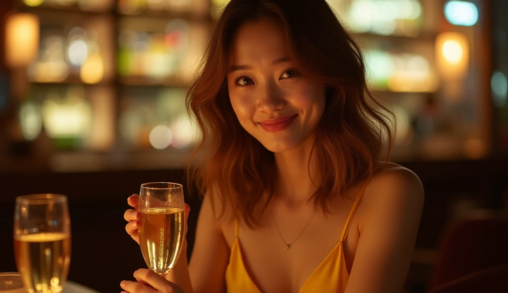 ((highest quality、8K、masterpiece:1.3))、sharp focus:1.2、beautiful woman perfect body:1.4、slim abs:1.2、((Bob Hale、straight hair:1.2))、(to be born, highest quality, masterpiece:1.5), (realistic, intricate details:1.2), ultra high resolution, confused,bright image、2 Wine Beauties, beautiful face, blue eyes, fine eyes, symmetrical eyes, light shines on your face, blush your nose, short hair,Spectacular view of the sunset sky and clouds、Amazing mountain views、A bright smile、A lovely woman with a smile、The woman's face is bright、fox face、lady、Wine Party、hors d'oeuvre、Italian food、2 beauties、brown hair、shortcut、long sleeve shirt、winter fashion、dress、Japanese、Englishman、Dutch、German、Belgian、Italian、French,Wine bottle、hors d'oeuvre、Champagne、sparkling wine、Pretty Woman 1, (slim face), (Because I'm slender), (brown hair), (shortcut), cheeks turn a little red, (37 years old), 39 years old, attractive beauty、, A beautiful and detailed night view spreads out outside the window.........., restaurant, sitting in a wine glass, At night, in a prominent place (from the waist up) nova frog style, actress, model, Upper body, White wine, slim, wine glass, very beautiful night view, wine glass placed in the middle, Smile, (smile: 1.15), beautiful fine eyes, Depth f/2,saturation, high contrast, strong light and shadow,moist body:1.5、3D texture、delicate eyes、brown hair、The hair is very shiny、