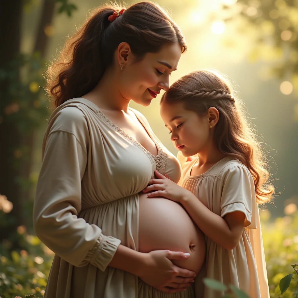 Pregnant women、Caucasian、Blonde、Maternity Dresses、Sleep in bed