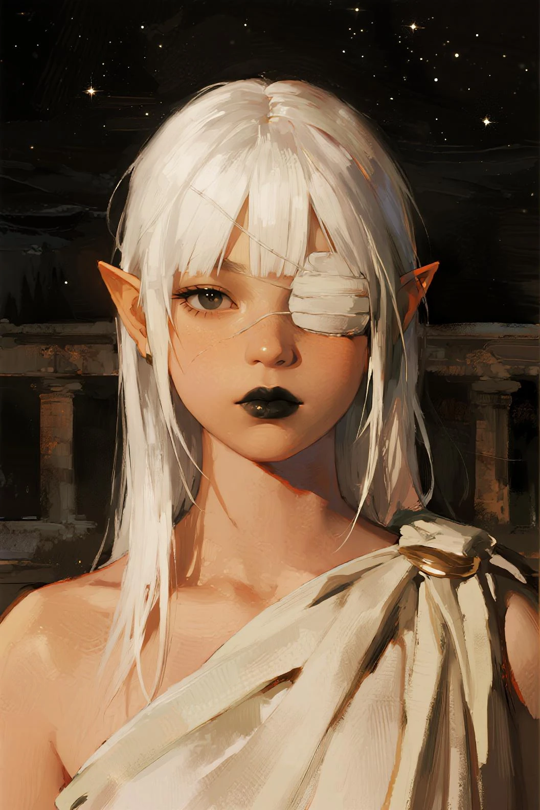 white hair, high quality UHD, red eyes, (close up:1.0), (pov:1.2), from above, smirk