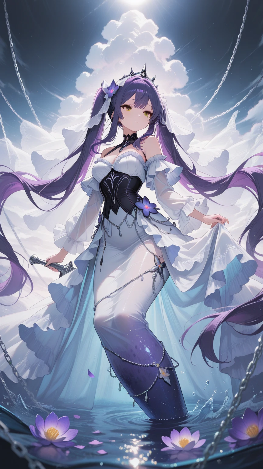 (masterpiece), (Aristocratic Affair), (white high heels), (blue prom dress), (dancing alone), (purple eyes), ( skin), (우아한 Blue dress), (Blue dress), (Haughty look), (mature woman), (one woman), (erysipelas)