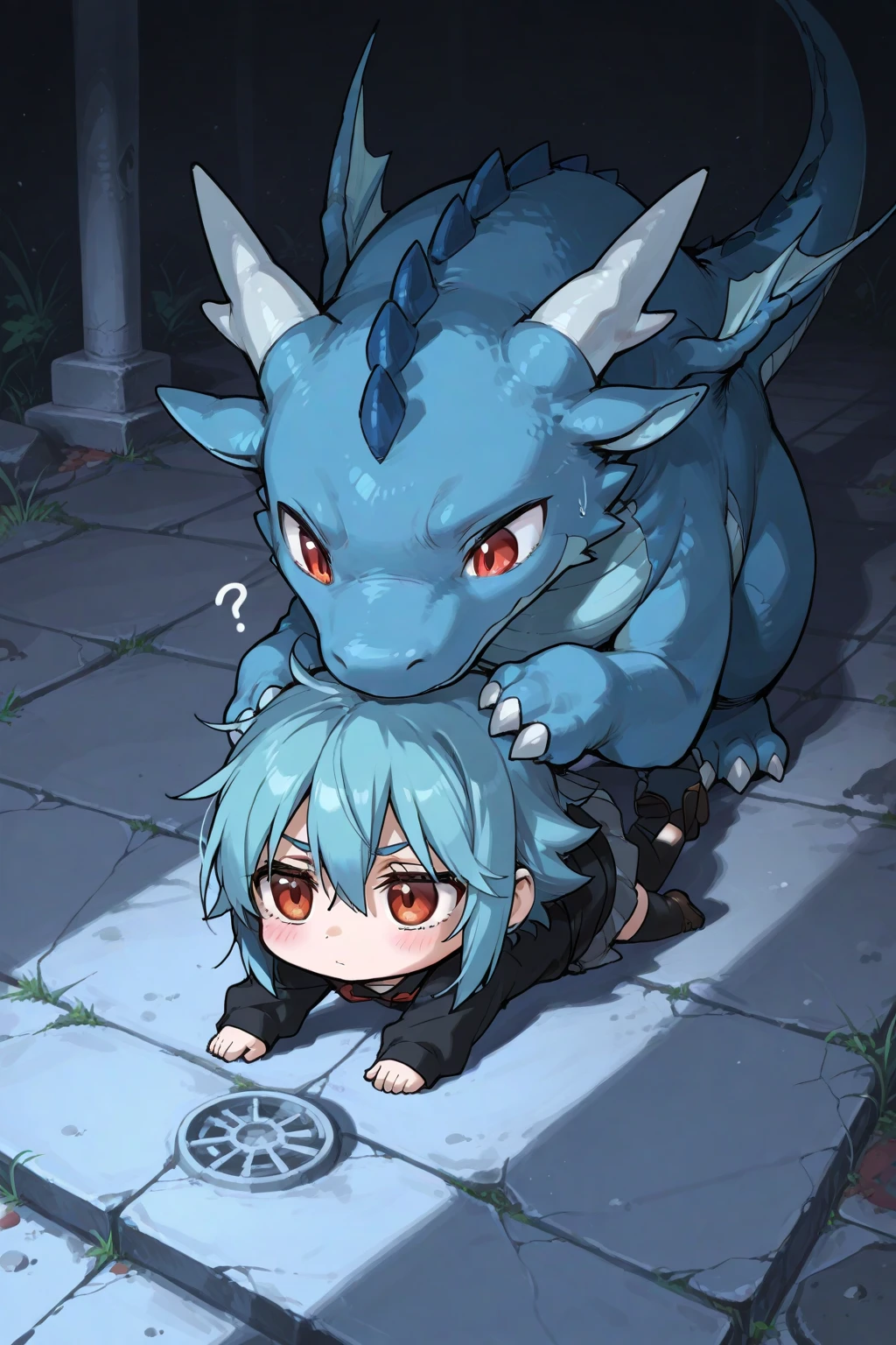 detailed dragon scales, detailed dragon hide, detailed dragon scales all over hide, clearly outlined dragon scales all over skin, thick dragon scales, back view, view ,  view. back view of a 16 year old boy  being  in the  by another 16 year old boy lying on the river, two male boys, multiple characters, link, anthro male  dragon,  dragon, (blue body), blue dragon scales, exactly 2 males and no one else, kneeling behind, yaoi, gay, ,  , ,  ,  , making love, ,  , uploaded to e621, , , long and thick , visible , large , trending on artstation pixiv, young male anthro dragon, ,  boy, boyish, White hair, shaved head, lies on the ground, male people, Half immersed in water, ( boy, ), young anthro dragon,  out, , plump , humanoid head, human  features, long dragon tail, below a tree, tree shade, shadows, shadowy place, shadowy, dim light, forest, deep in foliage, hiding in a bush, looking at viewer, look at viewer, intently look at viewer, blushing, , shouting, drooling, sobbing