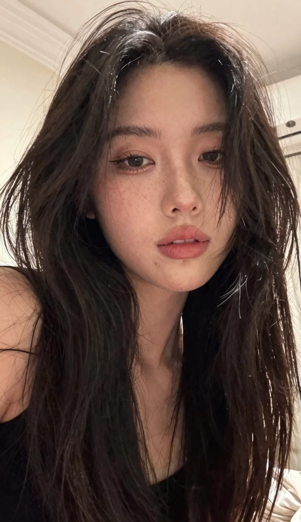 um close up de uma mulher com cabelos longos vestindo uma camisa preta e branca, jennie blackpink, Jennie do blackpink, Jennie Kim, Kim Jennie, Cabeos longos, Cabelos escuros , Ulzzang