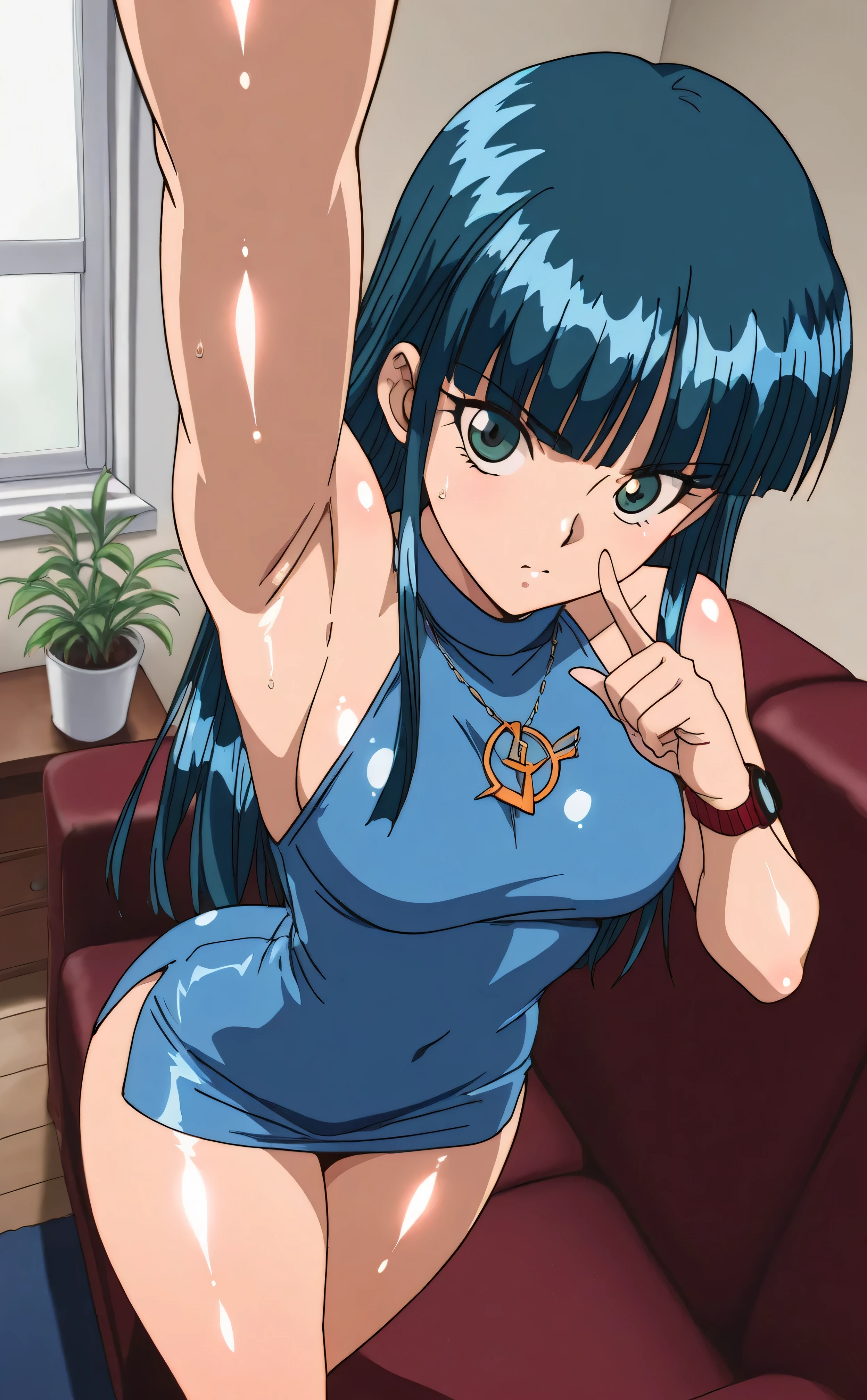 (best quality, masterpiece, ultra-detailed, illustration),(8K wallpaper),(beautiful detailed eyes), beautiful, amazing, BREAK 1girl, light blue hair,thin pubic hair, male pubic hair, hetero, , breasts, , , , , completely , , multiple boys, 