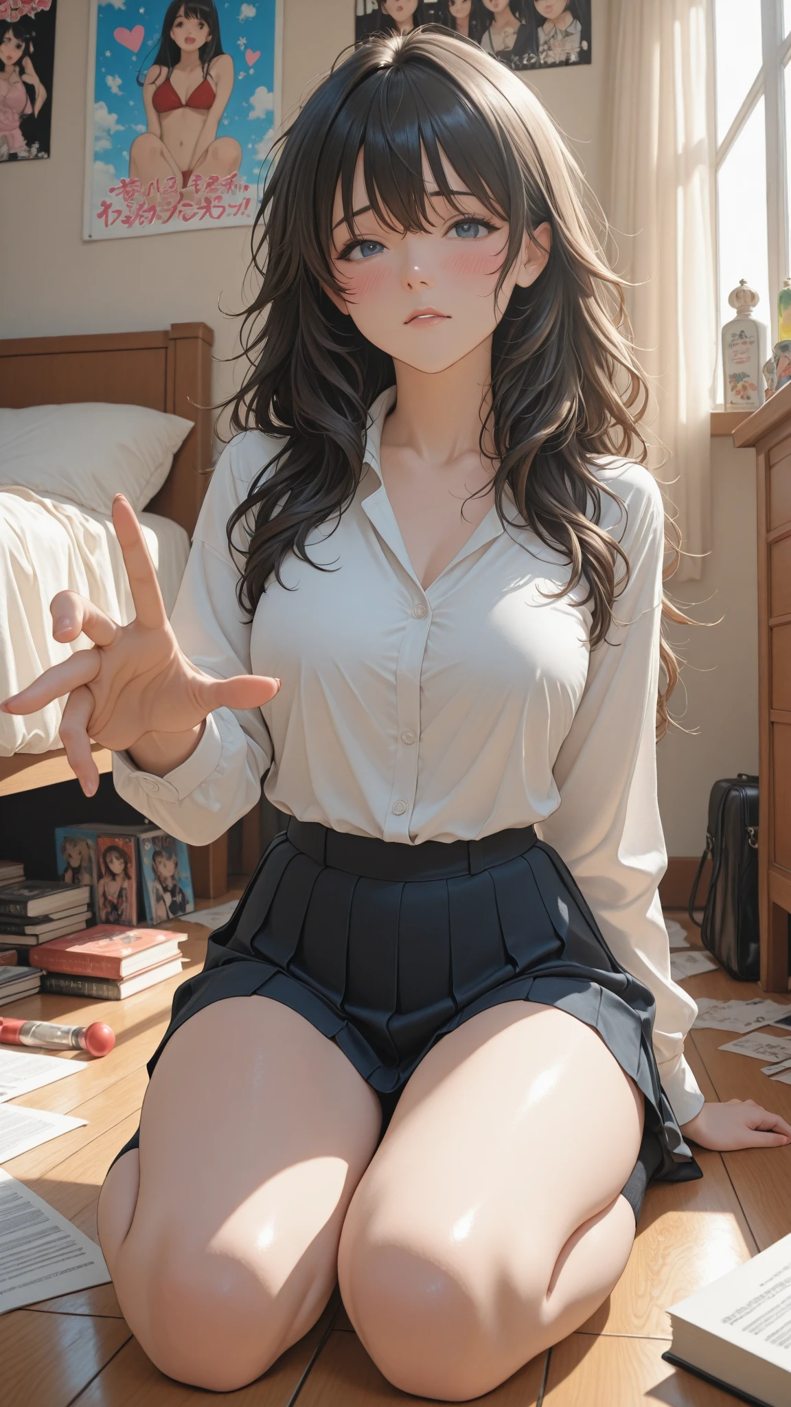 hiquality, Best Quality, photo-Realistic, RAW photo, Realistic, ultra Realistic 8k cg, Ultra-detailed, high definition, Masterpiece, 1girl, Long hair, blonde hair, blue eyes, Detail of the face and eyes, a closeup of a, intricate details, detailed texture, Finely detailed,