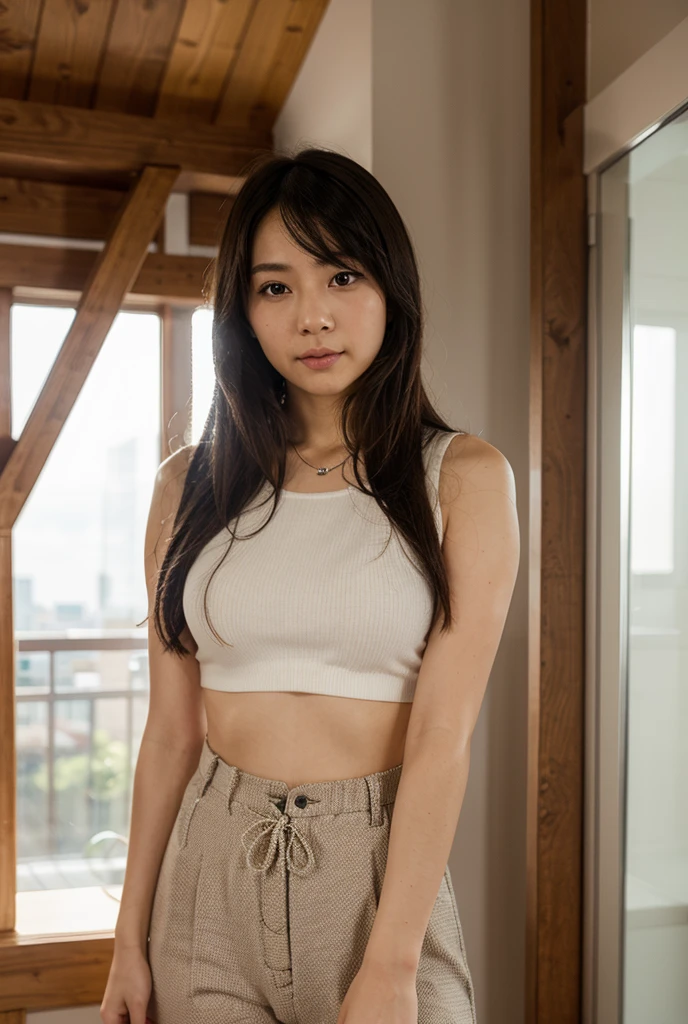 ((Both hands are in front of the navel、Blushing、Belly button、A photo of her  showing through a short polo shirt、Hands roll up shirt、She is wearing a navy polo shirt and luxurious white .、:1.4))、Being in the living room、Length cream hair color、Her huge breasts are obvious even through her clothes..、Small earrings、Light brown hair color、:1.4））、Shiny Hair、Light beige hair color、Background Blur、Light brown hair、｛｛Cowgirl Shot｝｝、（（Close-up shot from the waist up、Big Breasts:1.4））、Big Breasts、にっこりsmile、服からでも分かるBig Breasts、Cowboy Shot、素敵なsmile、（（Revealing clothing））、Full body photo、ring、Tuck your hair behind one ear、Silver Necklace、smile、Caustics、Highly detailed photos、Big Breasts、Super no makeup、(8K、RAW Photos、Highest quality、masterpiece:1.2)、(Realistic、Realistic)、1 Girl、((Big Breastsショートヘア、Looking into the camera:1.4))、Hair blowing in the wind
