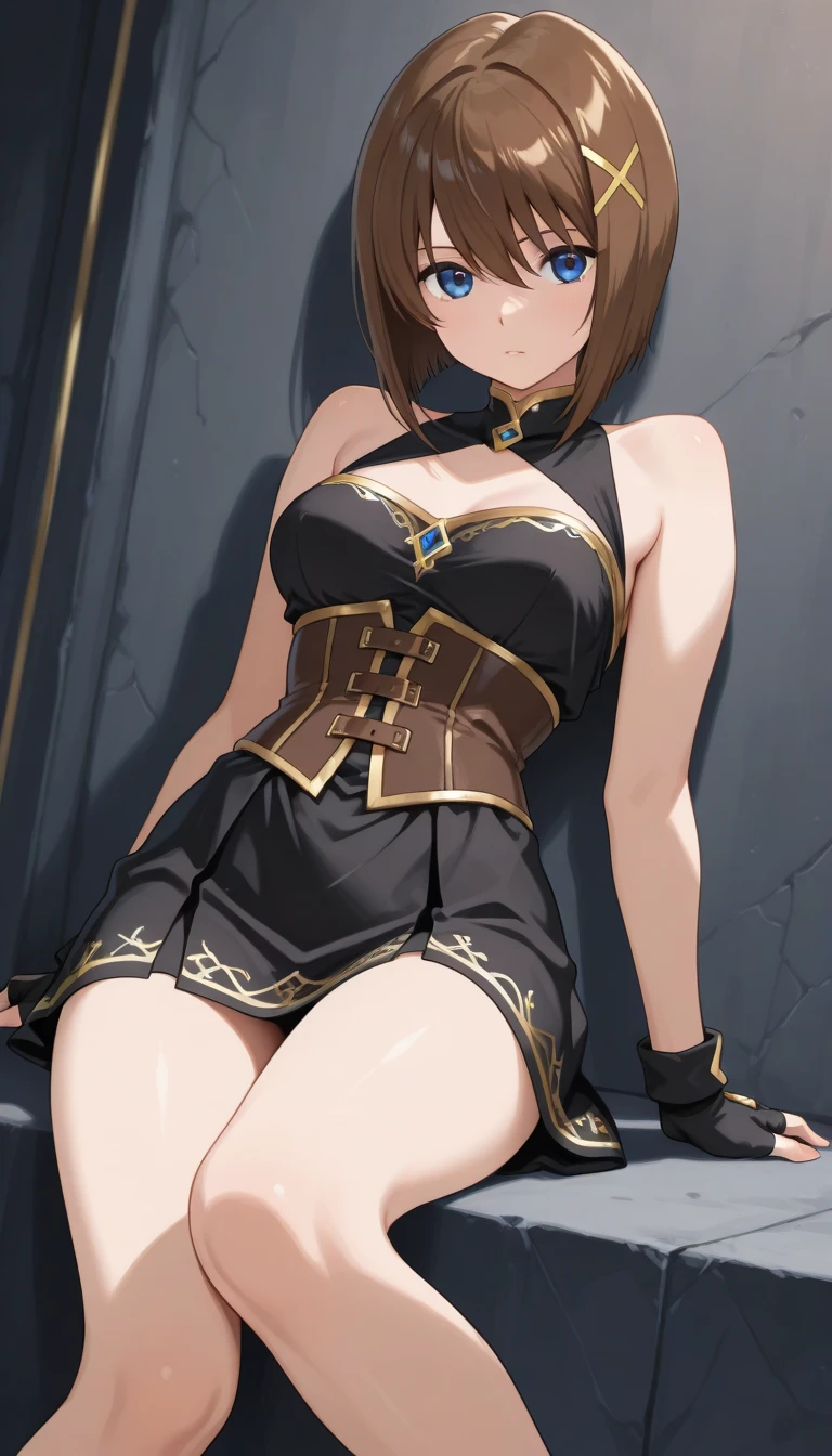 (dynamic angle:1.3, front view:1.1, :1.3, from below:1.2), (dynamic posing:1.5, sexy posing:1.2, leaning forward), ( smiling:1.3),(K) HD, highest quality, Anime style beutiful woman, 1girl,fullbody, happy, (with sparkling eyes and a contagious smile:1.2), red face, closed mouth, beautiful detailed eyes, super detailed skin, backlighting,  shoulders, black background, black dress, black gloves, black hair, breasts, dress, earrings, fingerless gloves, floating hair, floral print, flower, gloves, gold earrings, gold hairband, hair flower, hair ornament, hairband, holding, holding two-hands weapon, jewelry, large breasts, long hair, looking at viewer, off-shoulder  shoulder,red eyes, short hair with long locks, sidelocks, solo, spikes, thighs, two-sided dress, two-sided fabric, weapon, fighting stance , face, close up, from above, highest quality, high resolution,Real World, Natural light,perfect Natural light,looking at viewer,
