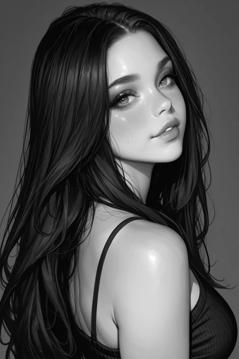 Personagem arte em preto e branco para colorir estilo drawing para colorir  estilo Artline mulher ninja com marcas de guerras Imagem de desenho animado de uma mulher .cartoon style illustration, estilo de arte dos desenhos animados, estilo de arte dos desenhos animados, digital illustration style, design de personagens altamente detalhado, arte digital detalhada coragem, arte em preto e branco para colorir  Design de personagens de retrato, beautiful digital illustration, retrato de alta qualidade, Arte em quadrinhos, mulher jovem cabelo com transas lindas . Beautiful lined eyes Medium large  and wonderful  clothes. image expression of  desire from waist to head illustration 