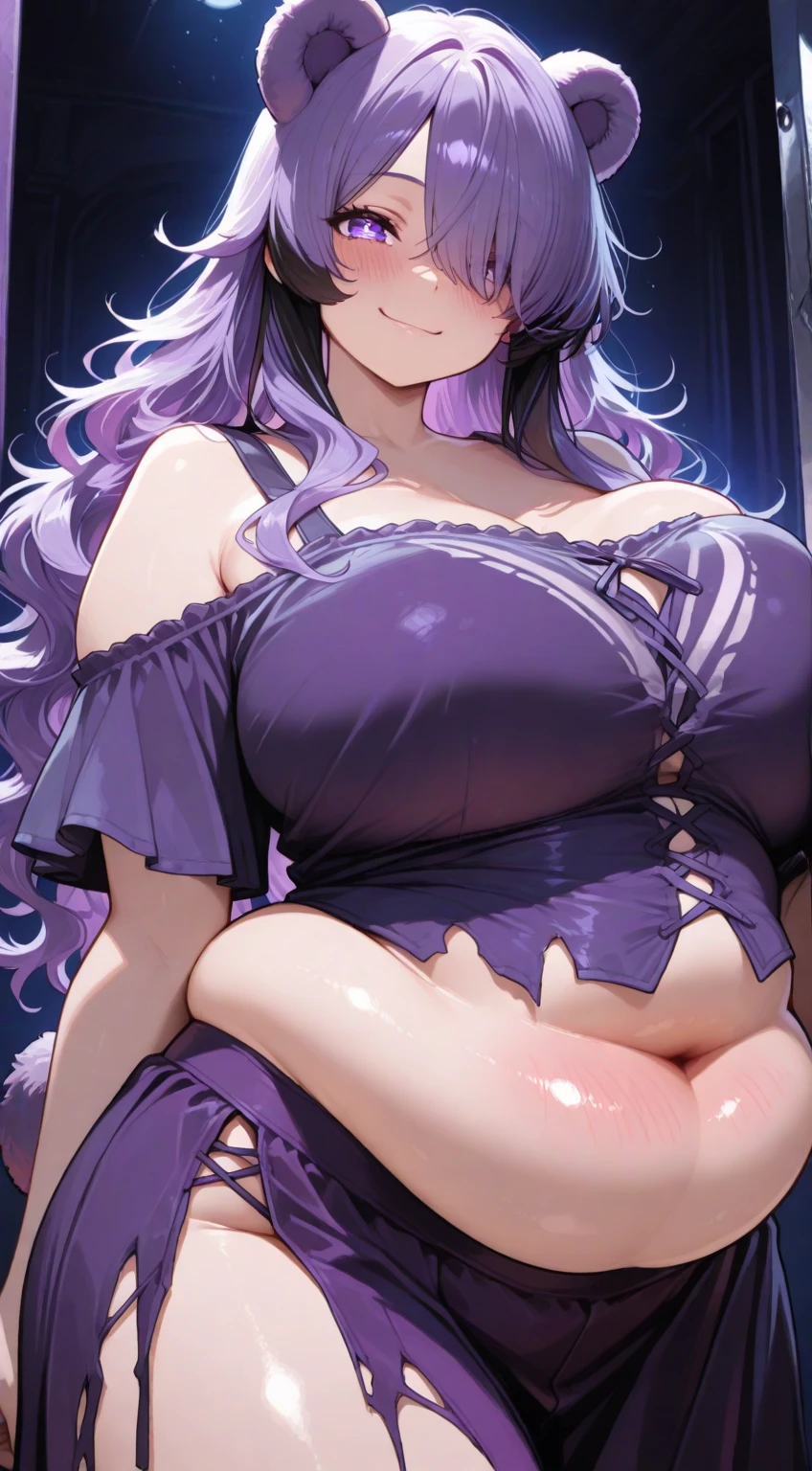 masterpiece, best quality, ultra high res, ultra-detailed, inside a gorgeous hotel bedroom, night, mahogany furniture, miriam, slut, solo, (pink and purple hair, green eyes, hair bun: 1.4), red lipstick, red eyeliner, (gigantic ???? and giant cleavage: 1.4), hairy pubic hair, (black fryll dress, black lace-trimmed ?????, black lace-trimmed tights, black high heels: 1.5), looking at the viewer, ?????? alluring expression, ???????, pleasure face, ?????, very ?????? face, wet, (miriam is laying on a gorgeous couch ?????????????????? wide open and squirting lots of ??? from her exposed ????? while playing her ????? and having a very slutty ?????? face and rolled up eyes and with an insane ?????? ???????? open mouth with tongue out: 1.6), (bottom close ????? photo: 1.5)