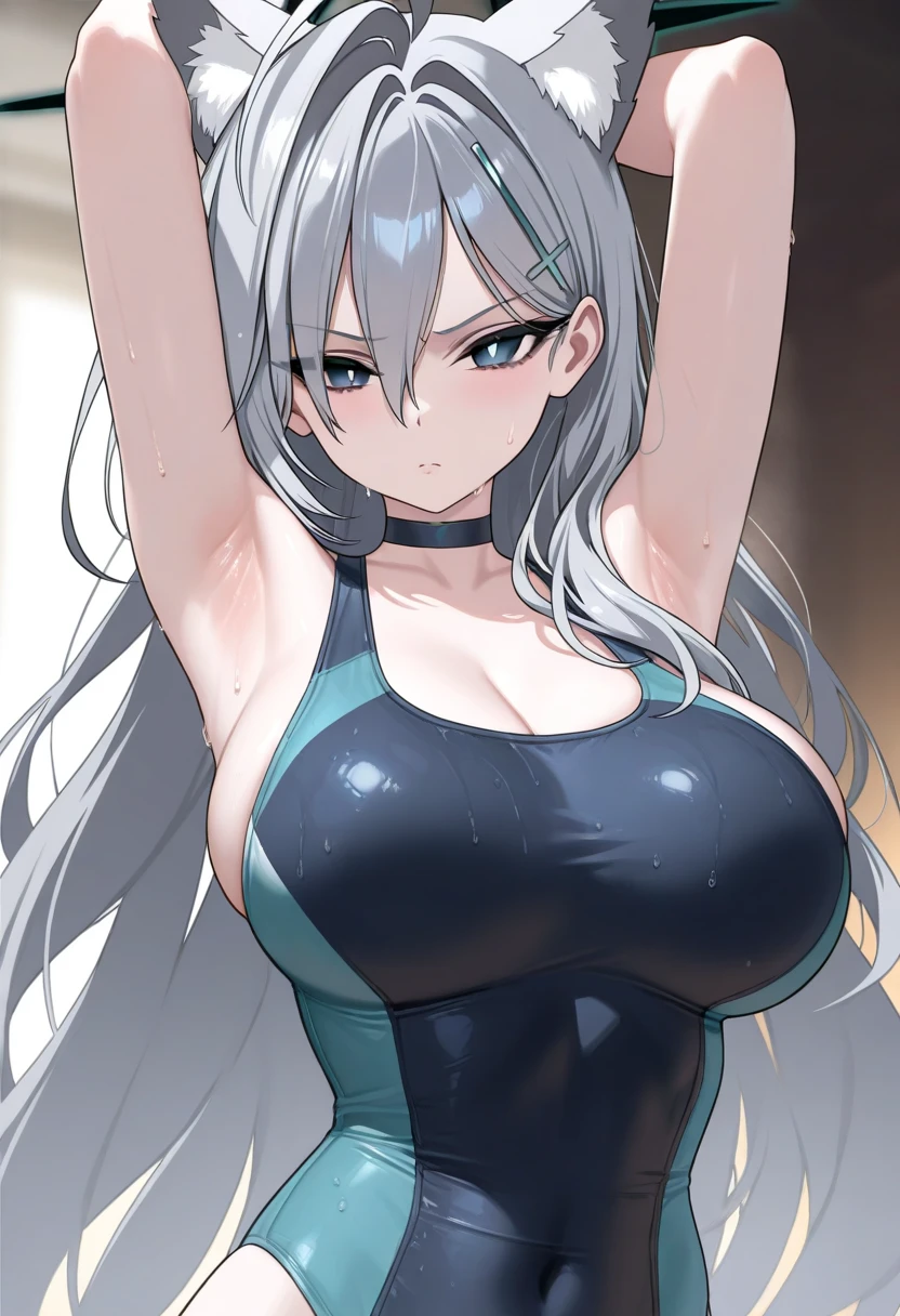 Very detailed、Highest quality、Best image quality、masterpiece、8K、Sparkling blue eyes、Anime Face、A kind smile、(Open your mouth)、(Blonde long hair)、(SFW Giant:1.5)、(Big Tits:1.7)、ckundies、Cowboy Shot、(White )、(highleg:1.8)、(SlightMuscle、Bulky、Bodybuilder、HyperMuscle)、(necklace)、(:1.8)、()、 