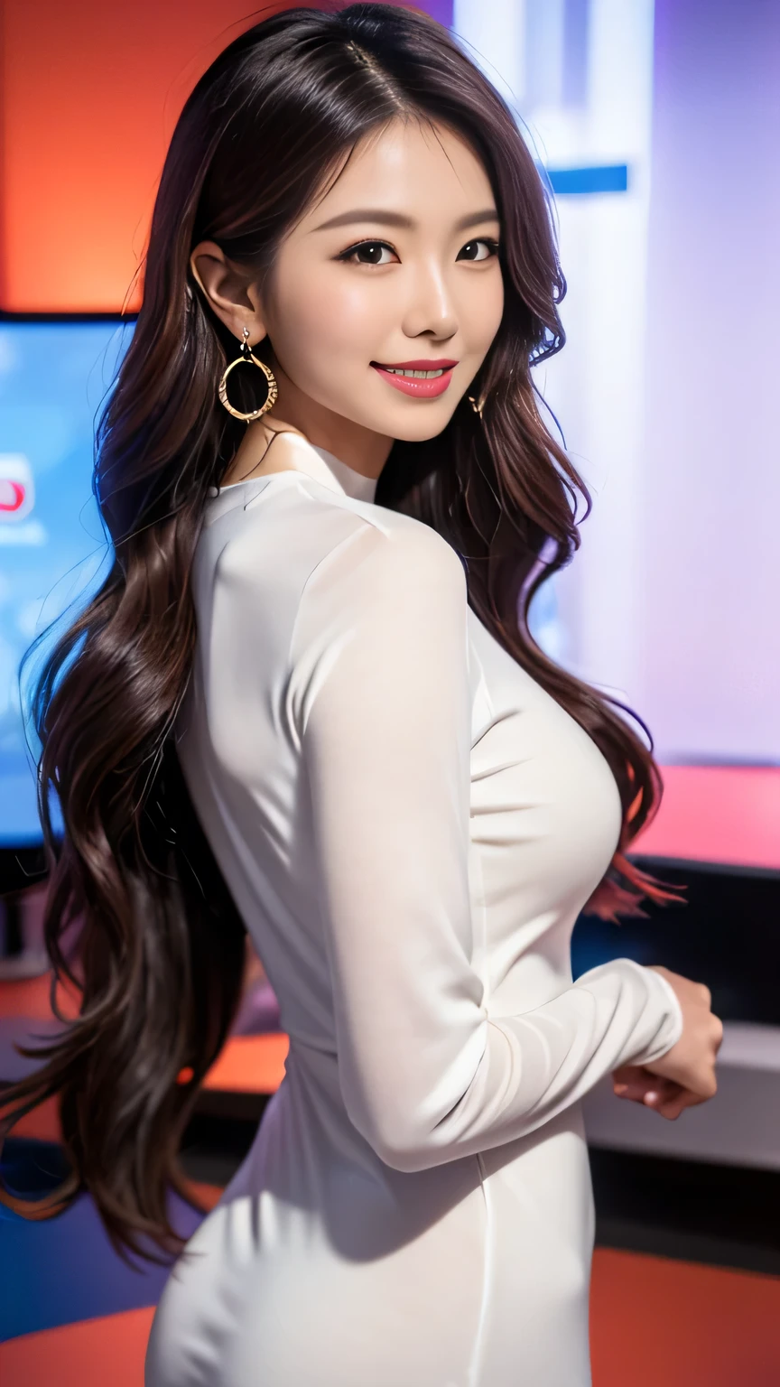 masterpiece、Highest quality、Ultra-high resolution、RAW Photos、Realistic、Bright lighting、Face Light、Smooth Professional Lighting、(whole body), (from side:1.2), (looking back:1.1)、one personの女の子、Perfect model body shape、Beautiful Eyes、Big eyes、Inconspicuous tear bags、(slim:1.2)、bangs、bionde、Red、bracelet、chest、choker、Clothing Surroundings、Waist、clavicle、Eyebrows visible through hair、Gradient Hair、smile、up、jewelry、kogal、Long Hair、Viewer Perspective、ear、Earrings,(Sheer camisole:1.4), (low-Waisted Shorts:1.2)、black eye、smile、one person、Beach、zero、Sandy Beach、figure、fashionable、woman、Vibrant, (smile)、stop temporarily、Front、colorful、dynamic、background、element、have confidence、performance、Keep、statement、accessorieajestic、Coil、Surroundings、Touch、scene、Bold、to attract attention、title、stylish、Impression、modern、trend、concentrated、fashion、