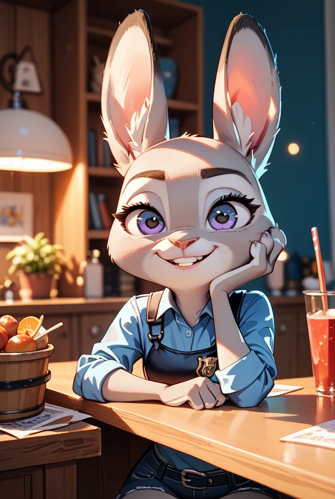 best quality,
masterpiece,
3D anime,
(((solo))),
(((1girl))),
(((Face is JudyHopps))),
(long ears like a rabbit:0.8),
Heir is in a ((ponytail)) style,
 bangs,
wispy bangs,
((Her eyes color is purple)),
6.5 head and body,
office suit,
office business suit outfit
 office lady,
 (((white blouse unbuttoned))),
Navel ,
(outfit is made of wool:1.4),
(((body is made of wool fabric))),
(((body is gray with fluffy and fluffy))),
(((skin is wool fabric with fluffy and fluffy))),
((She is blushing in the cheeks)),
((clavicle is emphasized)),
 jacket, 
((looks like crying))