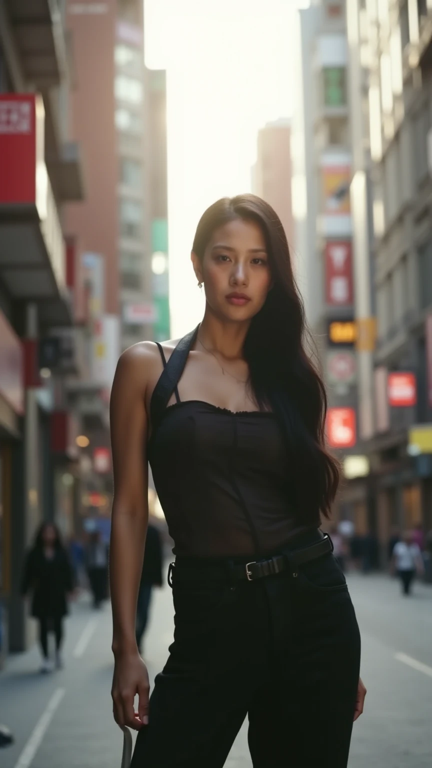 Random posture、mix4、1 persons、Larger space、Wider view、Person Small、Leaning to the right、(8K、Raw photography、beste-Qualit、​masterpiece:1.2)、(realisitic、Hphotorealistic:1.37)、1 Lady、ren、Beautie、Cityscape、Daytime、Professional lighting、Photon mapping、Radio City、Physically Based Rendering、、Gradient black hair、Random hair、Kizi、Top Quality Images、hight resolution、1080p、(Crisp face)、(Detailed face description)、(Detailed hand description)、(​masterpiece）、（Exquisite CG）、extreme light and shadows、Works of masters、abundant detail、（Fine  features）、（Top Quality Images）、（​masterpiece）、（Detailed eye）、Look ahead with your eyes、Fine clavicle、Light yellow 、hugetits、、fullllbody、Plump、