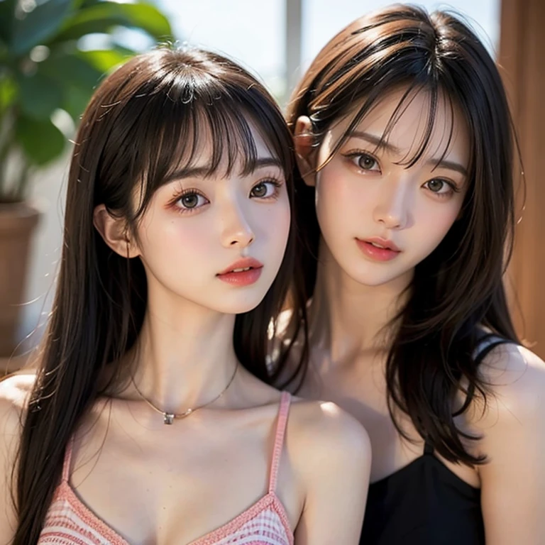 One Girl，(1人のとてもcute女の子:1.3)，masterpiece，Highest quality，High resolution，Photorealistic，RAW Photos，Ray Tracing，beautiful girl，(15 years old:1.3)，cute，Big eyes，(detailed pupils:1.2)，(The face is facing straight ahead:1.3)，Body facing forward，Beautiful nose，Fuller lips，Short black hair，ponytail，short hair，Detailed eyelashes，Thin eyebrows，Very fine grain definition，(Symmetrical eyes:1.3)，(Face close-up，Face Focus:1.0)，Small breasts，White swimsuit，White Bikini，The background is the sea，Southern Island，Blue sky，White cloud，Portrait，View Viewer，Upper Body，Cinema Lighting，High resolution，Very detailed