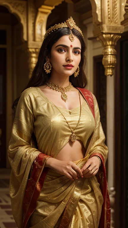 Face mix of Anushka Shetty and Nayanthara, a masterpiece ultrarealistic ultradetailed portrait of a beautiful girl in incredible goledn armor. baroque renaissance. in forest. medium shot, intricate, elegant, highly detailed. trending on artstation, digital art, by stanley artgerm lau, wlop, rossdraws, james jean, andrei riabovitchev, marc simonetti, yoshitaka amano. background by james jean and gustav klimt, light by julie bell, 4 k, porcelain skin.