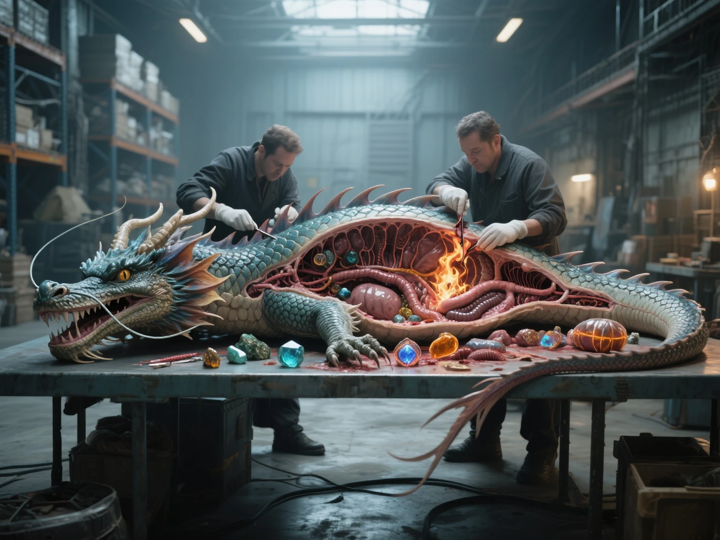 ((((duo:1.2)))), ((((dragon, dragon, feral)))), leaning on table, indoors, masterpiece, high quality, realistic, detailed background, ((((side view, )))), ((((hyper, equine , , stomach bulge, hyper, equine   ,  tugging, feces))))
