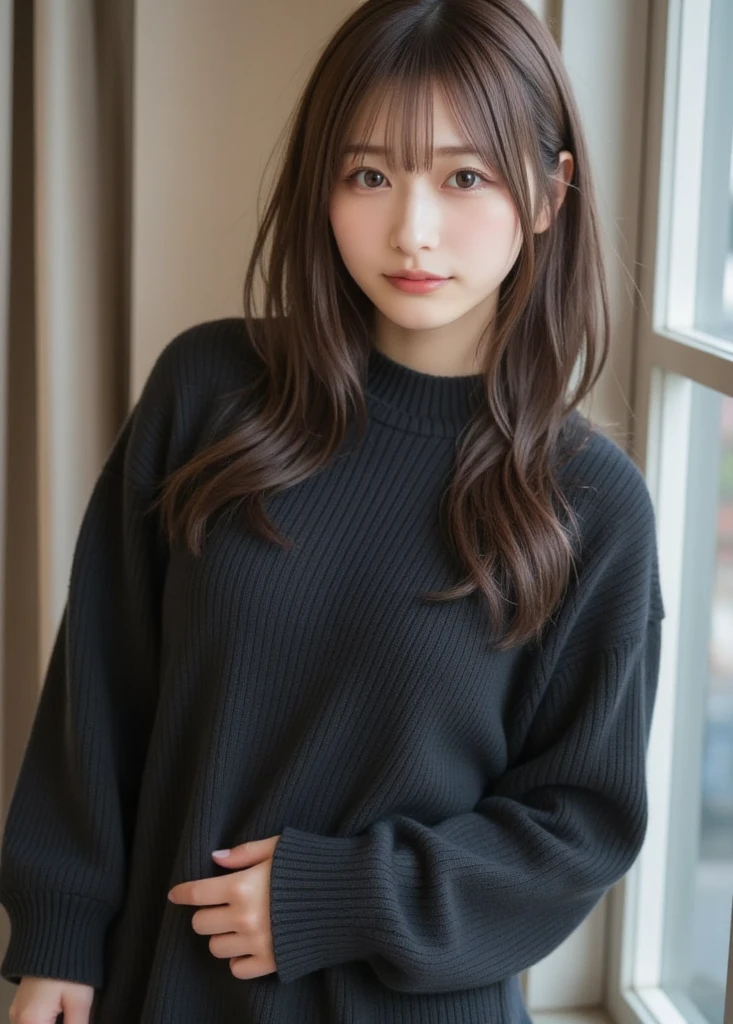 (最高qualityのディテール)、Realistic、8K Ultra HD、High resolution、(One Girl:1.2)、The 超detailedな、高qualityのテクスチャ、Intricate details、detailed、非常にdetailedなCG、高qualityの影、detailed 美しく繊細な顔、detailed 美しく繊細な目、Written boundary depth、Ray Tracing、20th generation、Cute K-Pop Girls、(The Face of Ulzan in Korea)、Thin face、(Urzan-6500-v1.1:0.6)、PurerosFace_v1、Glowing Eyes、Perfect body、 Viewer Display、(最高qualityのディテール:1.2)、Realistic、8K Ultra HD、High resolution、(One Girl:1.2)、The 超detailedな、高qualityのテクスチャ、Intricate details、detailed、非常にdetailedなCG、高qualityの影、detailed 美しく繊細な顔、detailed 美しく繊細な目、Written boundary depth、Ray Tracing、20th generation、Cute K-Pop Girls、(The Face of Ulzan in Korea)、Thin face、(Urzan-6500-v1.1:0.6)、cheek、Glossy Lips、、High resolution, Best image quality, 最高quality, Realistic, 超detailedな, Photo Real, 4K 8K Ultra HD Full Color RAW Photos, Fujifilm(Medium format), Hasselblad, Carl Zeiss, Incredible dynamic range photography(utility_art：Smooth-768:1.1),High resolution, High pixel count, 明確なdetailed, Clear images, Natural color reproduction, Noise Reduction, High fidelity, quality, Software Improvements, Upscaling, Optimized Algorithms, Professional-level retouching,

1. Oversized coat:

The coat is、Choose an oversized design that covers from shoulders to knees.。Color is classic navy or black、or warm khaki or beige, wait.、Choose colors that match the season。
2. Knitted sweater or turtleneck:

To protect yourself from the cold、Knitted sweater or turtleneckを選択してください。Match the texture and color of the knit to the coat.。
3. Wide leg pants:

For pants, Choose a wide-leg design、Combines ease of movement and style。Denim in dark tones or black trousers will look good.。
4. Knee-high boots:

What is included in an oversized coat、足首からふくらはぎまでカバーするKnee-high bootsとの組み合わせ。Boots are black or dark brown and chic.、Gives a stylish impression。
5. accessories:

シンプルなゴールドまたはシルバーのaccessoriesを選択してください、Add elegance to your outfit。for example、Long necklaces and large earrings are recommended.。
6. Handbags:

Handbags、Choose a color that matches the tone of your outfit.。Shoulder bags and tote bags are convenient and stylish。
7. Compensateと髪型:

Compensate, Choose natural colors that flatter your skin。Wavy Hair、By creating loose curls、Appeal to softness。