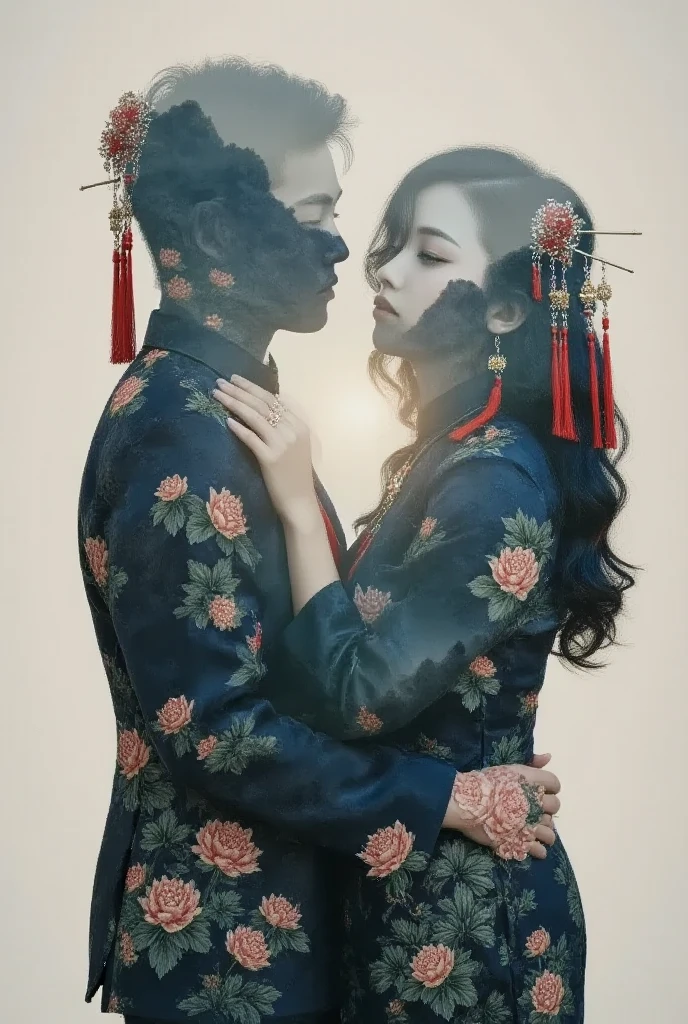 super detailed , absolute resolution , masterpiece , symbolic patterns of Japanese art , flowers and sexy couple,  patchwork  , pop art fusion , psychedelic art and collage , cubist painting style , conceptual installation art 