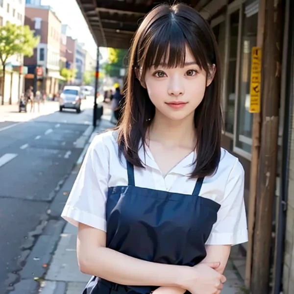 ((Highest quality)), ((masterpiece)), (detailed), Japanese,Street Corner,Beauty,housewife