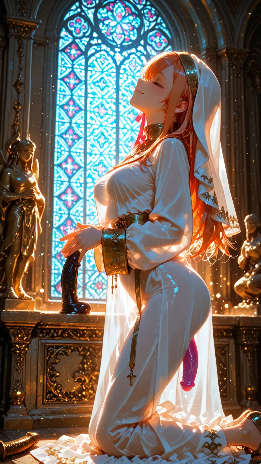 (最high quality, 8K, masterpiece: 1.3, Ultra HD, high quality, 最high quality, High resolution, realism)) 、25 year old white woman、platinum blonde、blue eyes、long hair、smile、slender、slenderだがアスリートのような細マッチョ、I don't want my head to disappear from the screen.、Wear accessories on your wrist、Wearing red nail polish、I have a peticure、Wear a colorful belly dance costume、Being barefoot、Beautiful breasts、Beautiful buttocks、Beautiful waistline、smile、art nouveau background、Petals dance violently across the screen、belly dance vigorously、A veil on my head、hide one's face with a veil、twist your waist、Sensual、Lively、Outstanding style、The costume is (())