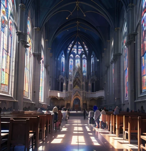 European church pigeons are deserted and melodious