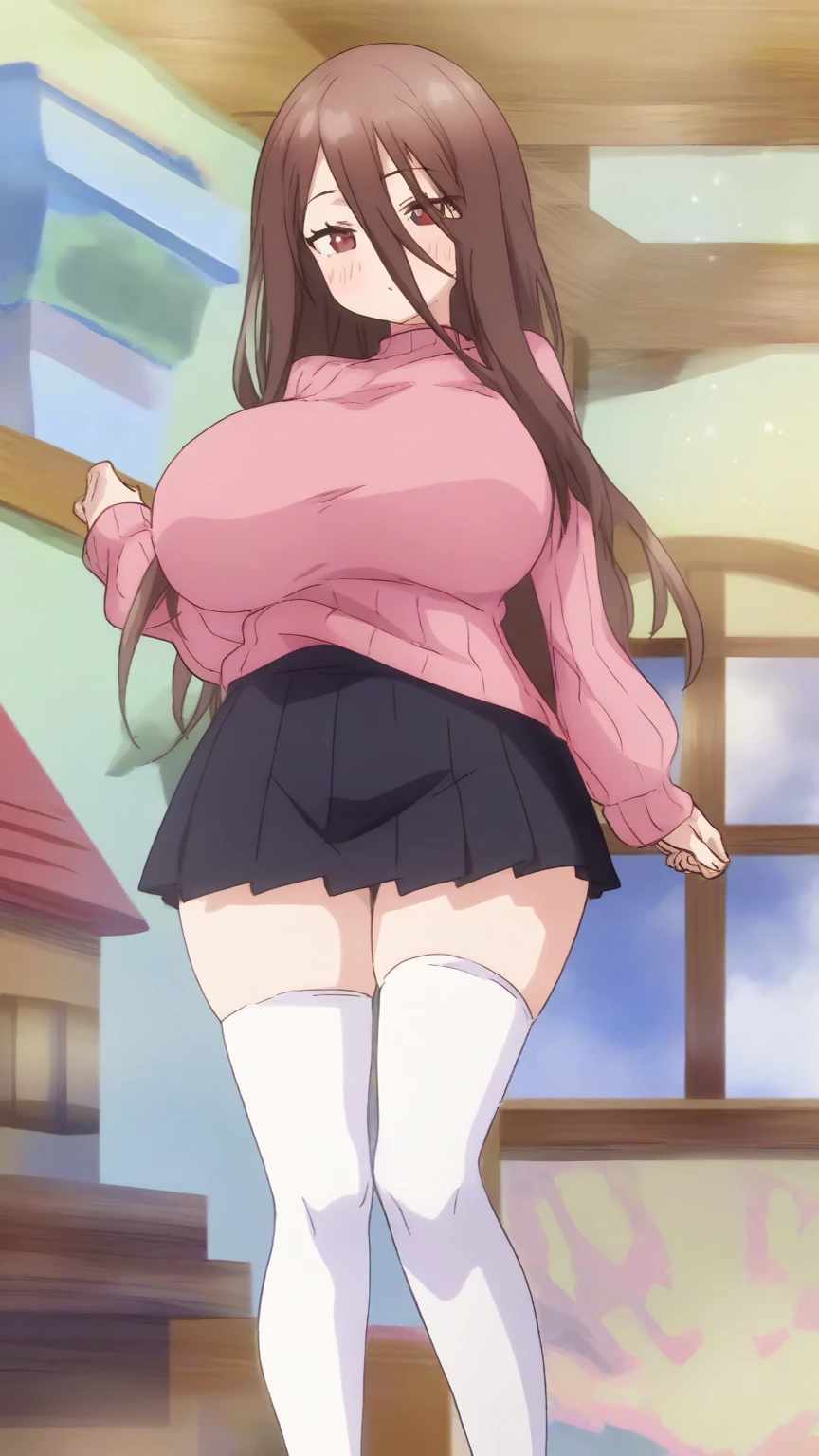 Highest quality,masterpiece、1 girl,???????????,??????,blush, ((Sweat)),Ayumumo,Ayumu Momose,Long Hair,hair band, Stick your ???? out、Leaning forward、Spread your legs、Cleavage、Embarrassed face、全身Sweat、vapor、(Pink Ranger、wetsuit)Fit、、The wind is blowing