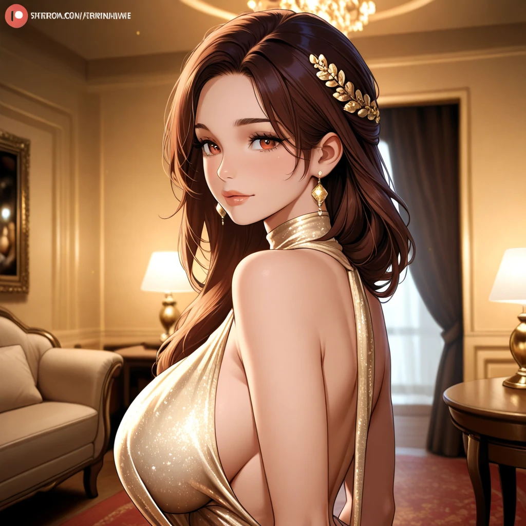 （tmasterpiece，top Quority，best qualtiy，offcial art，Beauty and aesthetics：1.2），（1girll），(ssmile:1.5)，huge tit，Big breasts Thin waist，Cocked buttocks，delicate leg，Extremely detailed，（s fractal art：1.3），Extremely colorful，Most detailed