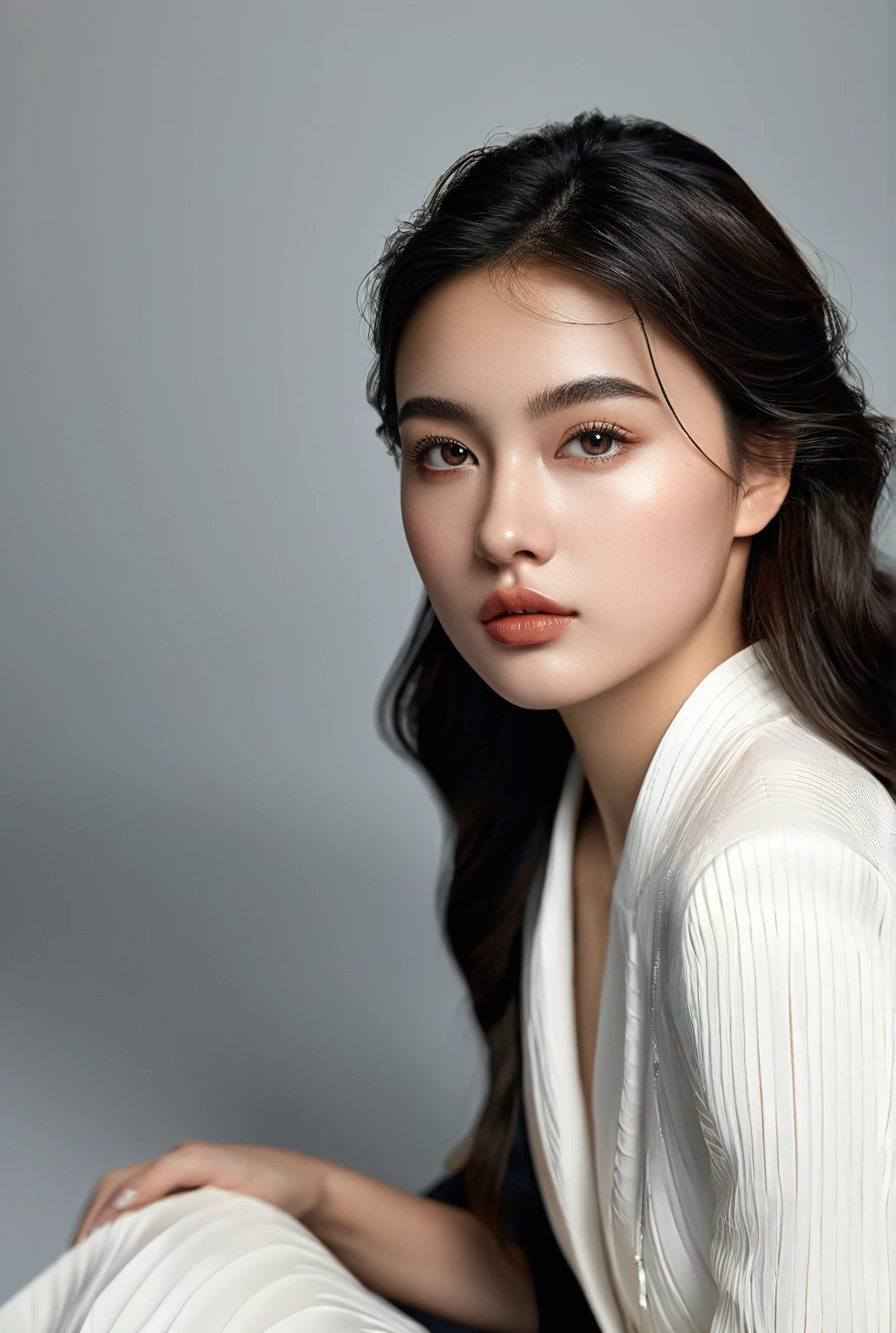 highest quality、4K、Perfect Face、Perfect Style、perfect body、Sunburn、beautiful lady、mature、long curly layer brown hair、Swept-back hair、full body, sexy 、charming、healthy、of the highest quality、8K、red dress, windy hair,
Abstract shapes, deep grayscale tones, polygon fragments, geometric patterns, low-light monochrome background, polygonal shadows, composition of straight lines and sharp angles, facet of modern art, deep textured base for digital art, minimalist style, dynamic contrast of light and shadow, contemporary graphic design, background for visual concepts, upscale matte finish, meticulous attention to detail