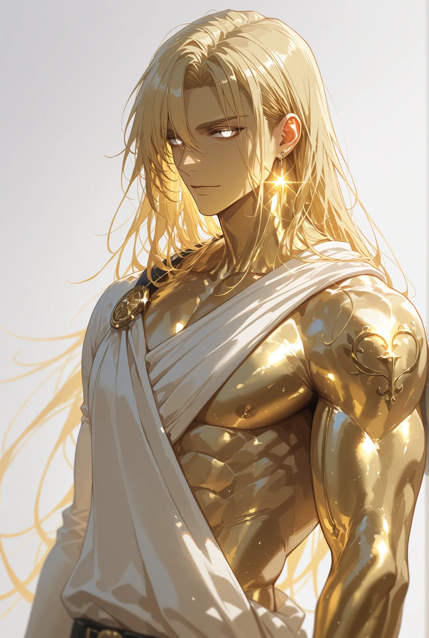 All-white marble statue 