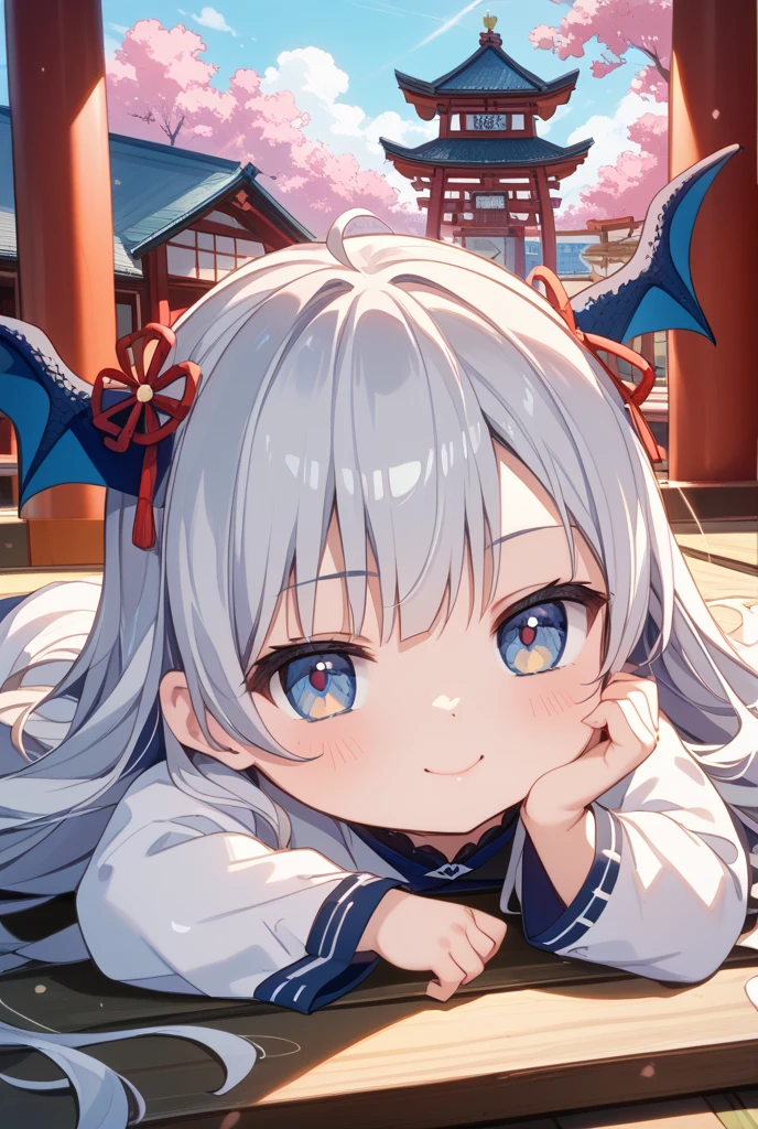 BREAK Perfect 、(High resolution:1.2)、Incredible illustrations、(Cute illustrations:1.2)、() （Beautiful background()) (dragon girl)(;d,young adult woman)(school uniform)