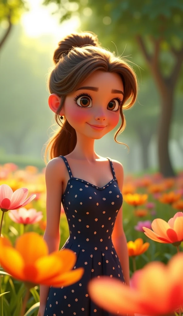 (score_9), (source_ derpibooru_p_95), (earth pony), ((anthro oc pony:1.1)), (shoulderless cute sun dress), very cute, blushing, cute smile, solo, realistic long brown hair, bangs, anatomically correct, flat , solo, high res, bottom lip, extremely detailed, teenager, absolutely stunning,