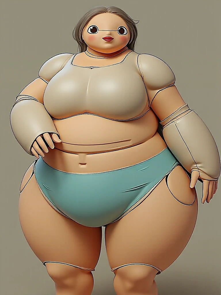 A young woman in a bikini, massive bloated overstuffed very heavy belly, hyper massive fat tall wide round heavy heart shaped bubble butt, very wide fat hips, massive fat round long very heavy breasts, deep long cleavage, weight gain, deep navel, from slightly behind, looking back, smiling, blushing, sexy pose, showing off her massive heavy fat round ass, she wants you to make her fatter, shes madly in love with you,