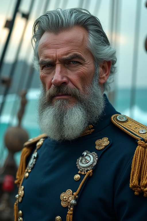 photo focus on male focus, indoors, realistic scenery, (captain nemo:1.1),  smoking,  exploding cigar, cigar on fire, van der graph generator, sparks, close-up, arch, chair, loaded military uniform, steampunk nautilus-style. very wide shot, character photo portrait, film, professional, 4k, highly detailed, 