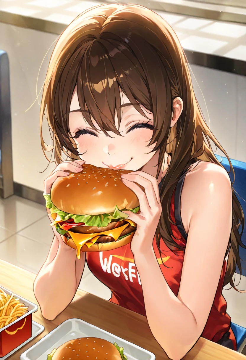 ,(((masterpiece))), (((best quality))),((masterpiece:1.5)), (best high quality), (ultra high res), (ultra highly detailed), (8k:1.3),anime colored,perfect hands, perfect fingers, perfect legs,(cowboy shot,from front),(forehead:1.2),1woman,solo,idolmaster, (haru yuuki) ,(14years old, beautiful girl), (beautiful eyes),(((beautiful orange hair))), (((long straight hair))), (wet hair), (wet skin), ((Sweat)), ((vapor)), (flat chest,small breast), (expensive), ((spread leg)),(spread  1.5),(:1.2),(many sweat:1.5),(pubic orange hair:1.2),(:1.5),(soccer uniform:1.5),((lift clothes)),(wet clothes),(,),(open your mouth), (a big smile), ((out tongue)),(Nice touch), (one eye closed),(feel good), (saliva),(eating pizza:1.3), ((pizza box on table)), (sitting on bench), (soccer stadium),(in night),bokeh,