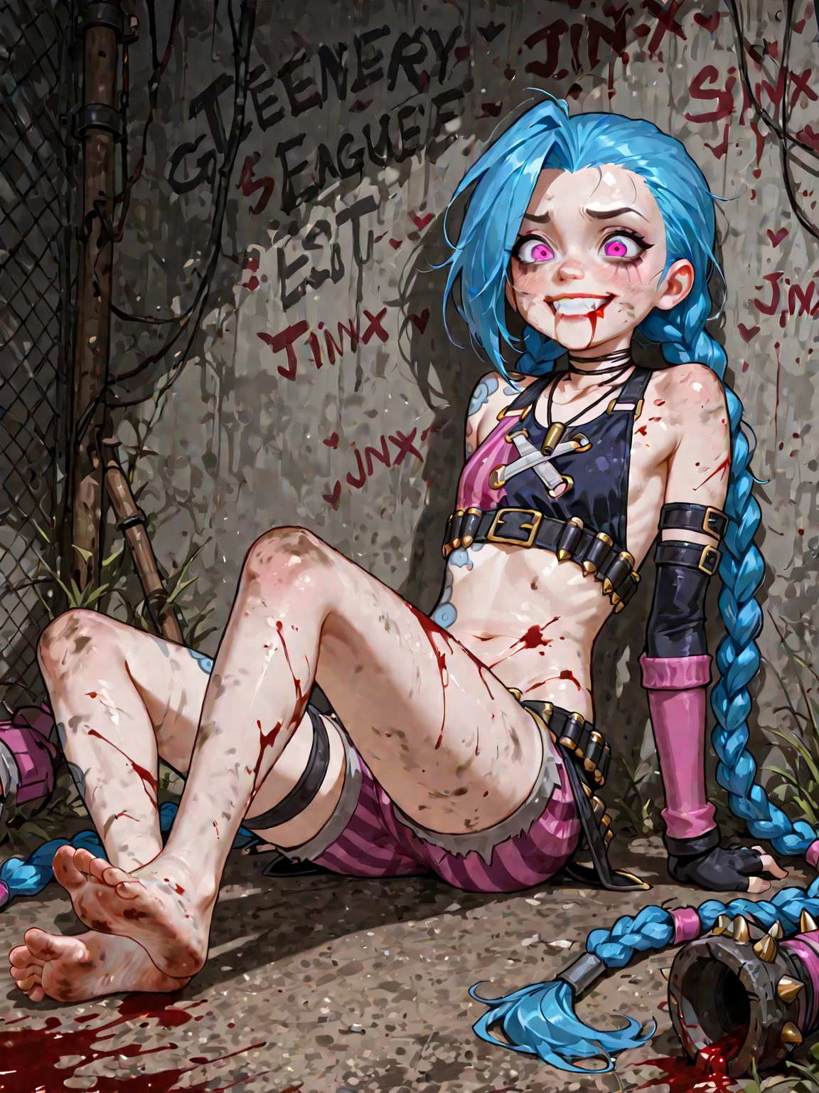 tied up Gadget Hackwrench,  session,  on her flat breasts, ruined makeup, torn clothes, humilation