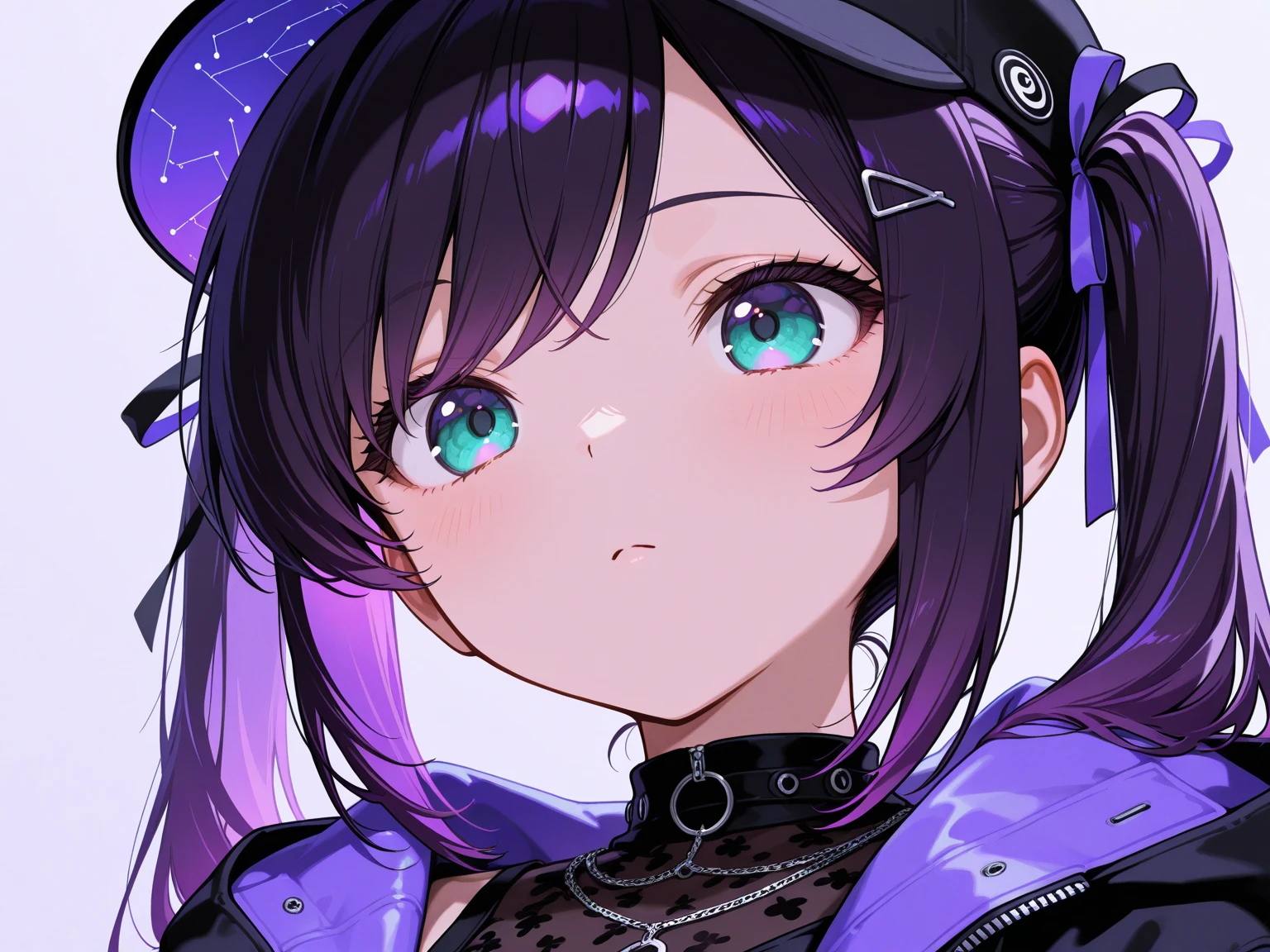 Menina anime com longos cabelos roxos e chifres segurando um telefone celular, anime moe artstyle, sombreamento estilo anime plano, em estilo anime, shalltear from overlord, Demon Slayer rui fanart, anime estilizado, Marin Kitagawa Fanart, feito com anime painter studio, 1 7 - year - old anime goth girl, anime em estilo fantasia, personagem estilo anime