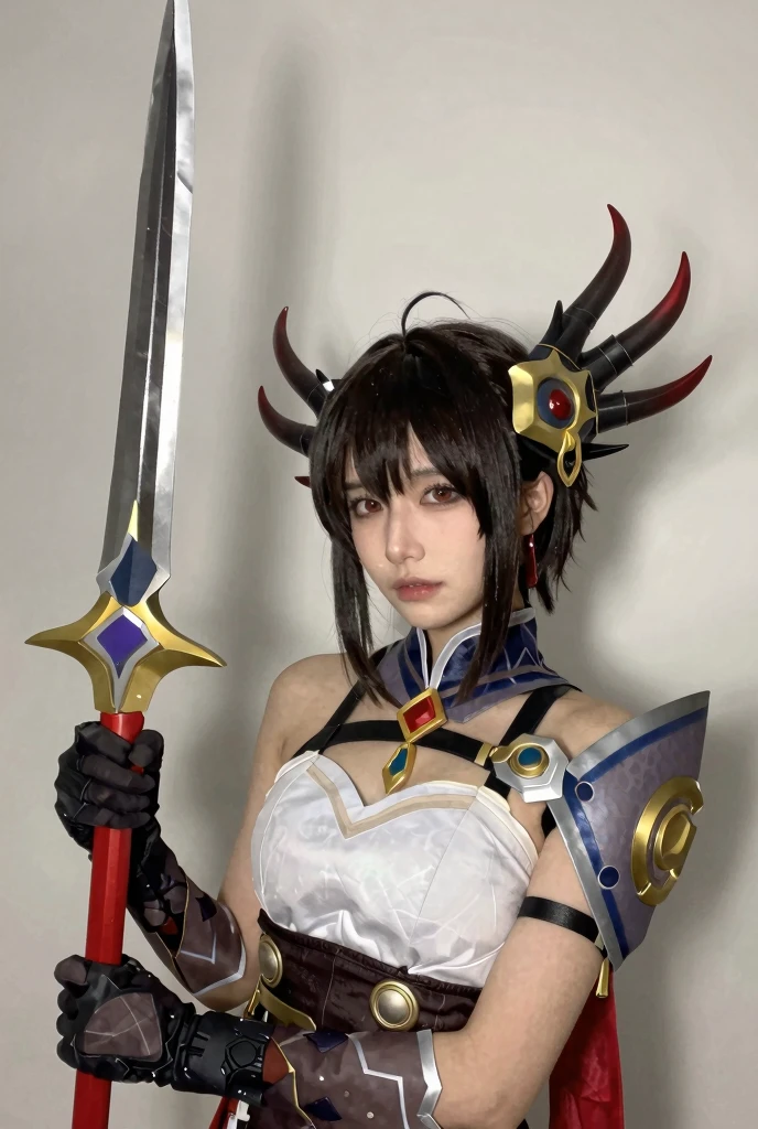 (The CG is very detailed.), (best quality), perfect face, Shiny skin, Shiny skin,wide hips, 1 girl,alone , Eukinetics,light purple hair,very long hair,low Twintail,Ahoge, purple eyes, Twintail, long hair,Mighty Cougar, ,Yellow horns,red armor, rider belt, glove, Diaphragm,navel,gold,,armor,belt,gag, shoulders, Thumbs up, smile,full body,