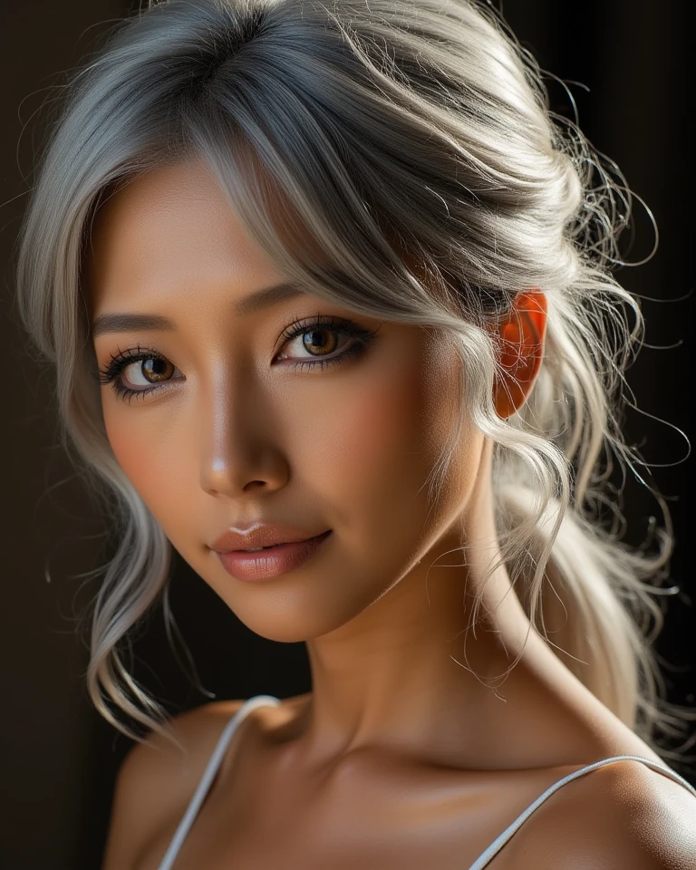 5'7" female caramel hari color hreen eyes 34 c  athletic  half black white and asian