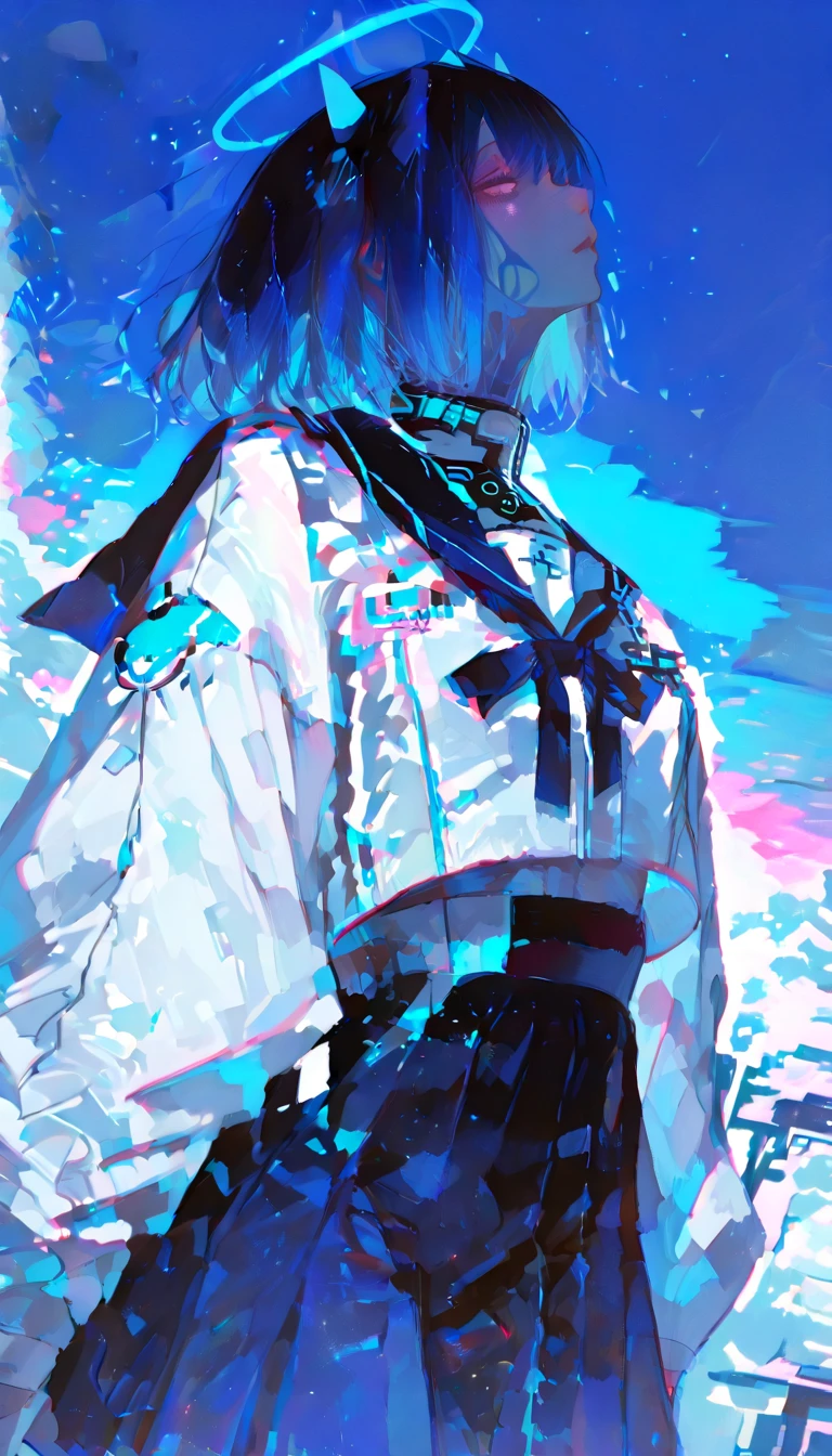 8K,high resolution,absurd,masterpiece,best quality,The original,Extremely detailed CG,Extremely detailed wallpaper,Perfect lighting,1 Girl,Vague_background，
(hutaodef:1.2),Black shorts,black h在 with h在 ,blue eyes,Gray-blue hair,Leisure，Regular Clothes，modern