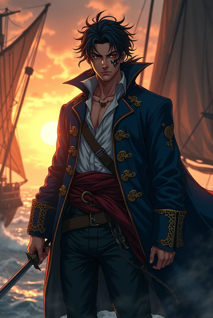 Pirate King, King of thieves, Male Pirate captain, Male Pirate commander, Extremely musculair Pirate