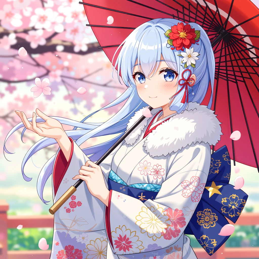 original, (masterpiece), (illustration), (extremely fine and beautiful), (perfect details), (unity CG 8K wallpaper:1.05), (beautiful and clear background:1.25), (depth of field:0.7), (1 cute girl with (2 fox ear:0.9) and (fox tail on the back:1.2) stands aside the river:1.15). (cute:1.3), (detailed beautiful eyes:1.3), (beautiful face:1.3), silver hair, silver ear, (pink hair:0.7), (pink ear:0.7), long hair, (japanese kimomo:1.25), (hair blowing with the wind:1.1), (blue eye:1.1), (little girl:1.1), butterflys flying around, (moon light:0.6), tree, (summer), (night:1.2), (close-up:0.35), (gloves:0.8), solo

It started with some common quality terms，The next is the main body of the picture(Fox-eared maiden)，Finally, specify the various elements。(Pink Hair is not obvious, but it can significantly improve the color temperature performance of the overall picture，Change to blue hair to get a pretty blue picture)