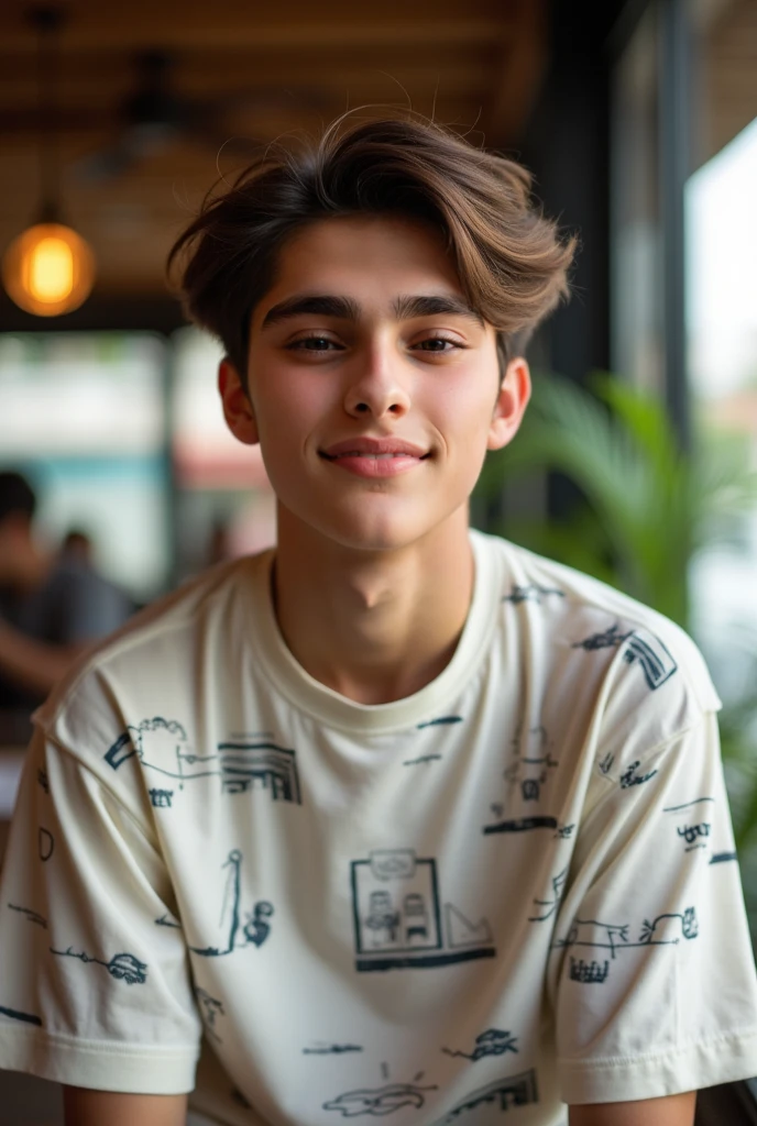 Cute boy leaks from below