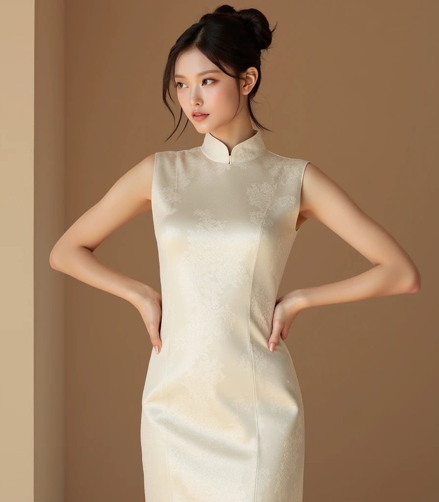 Elegant and intellectual classical Chinese women, Wear a belly belt, Standing at the door,With a smile on your face, Her skin is brighter than snow, Her eyes are like a pool of clear water. Light book scent.