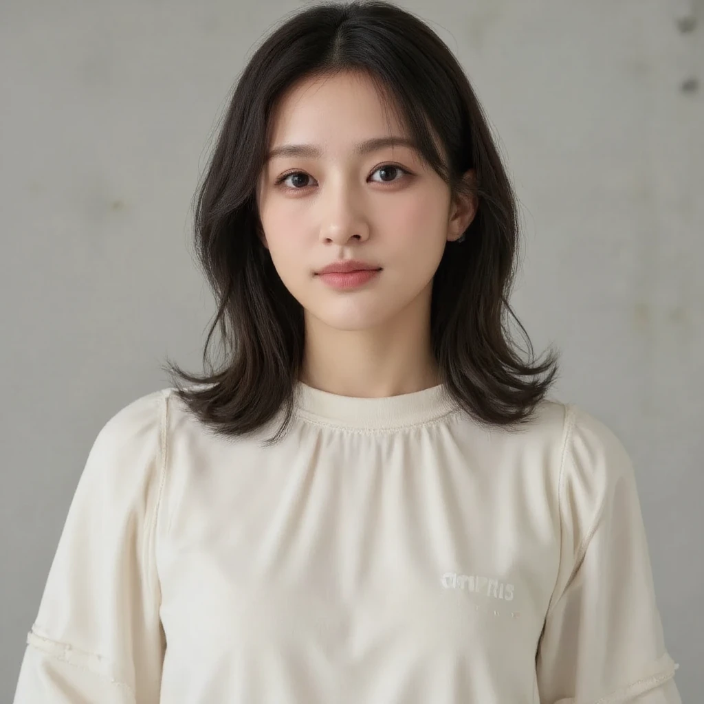 Best Quality, 8k, Masterpiece, (Portrait: 1.3), (photo realistic:1.4), (hyper realistic:1.4), Sharp Focus, looking at viewer, (smoother lighting:1.1), (increase cinematic lighting quality:0.9), realistic lighting, backlighting, light on face, ray trace, (brightening light:1.2), (Increase quality:1.4), sharp detail, (best quality real texture skin:1.4), finely detailed eyes, black_eyes, finely detailed face, 25 year old Korean woman