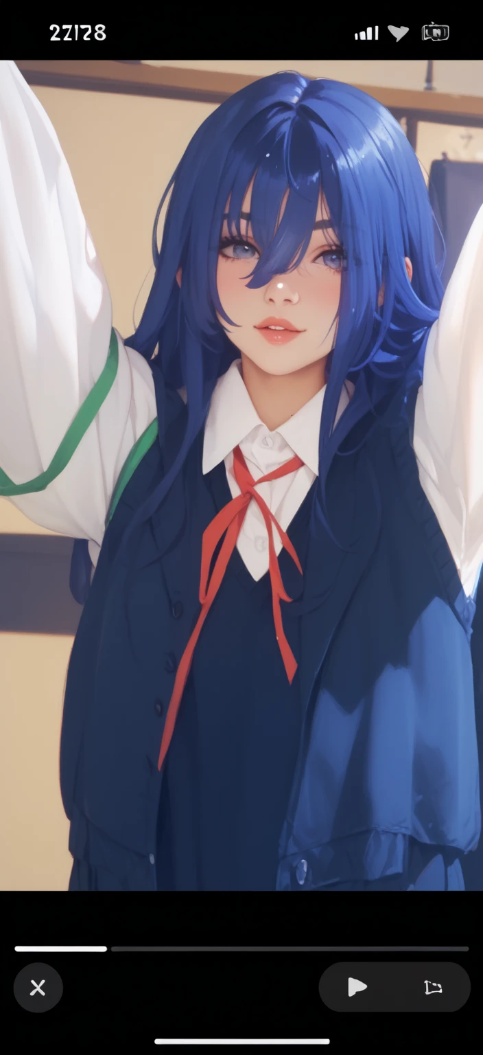 masterpiece, highest quality, High resolution, , 1 girl, alone,、Look forward、Standing position、slender、Thin legs、Flat 、Light blue  with ribbon、、、skirt、((skirt lift))