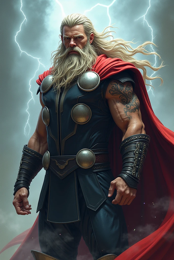 thor odinson, chris hemswort, long beard, furious face,
