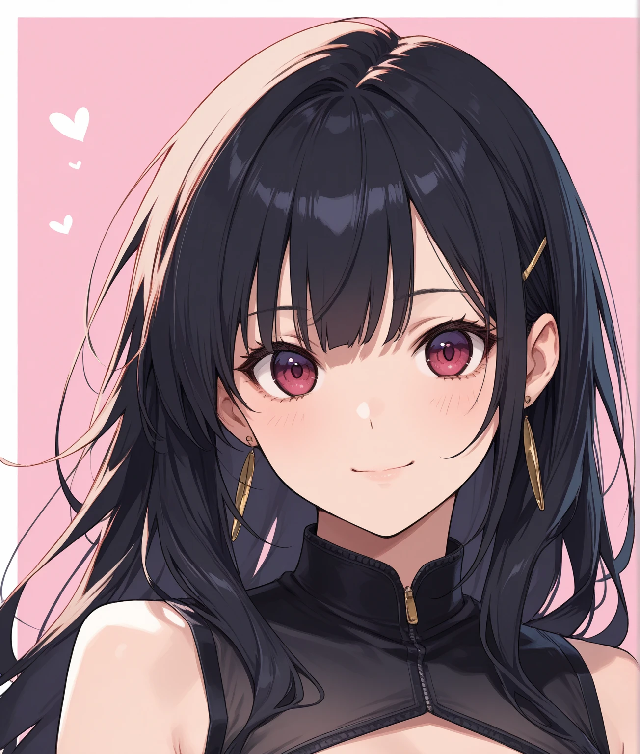 Pitch black background beautiful women with pony hairstyle 