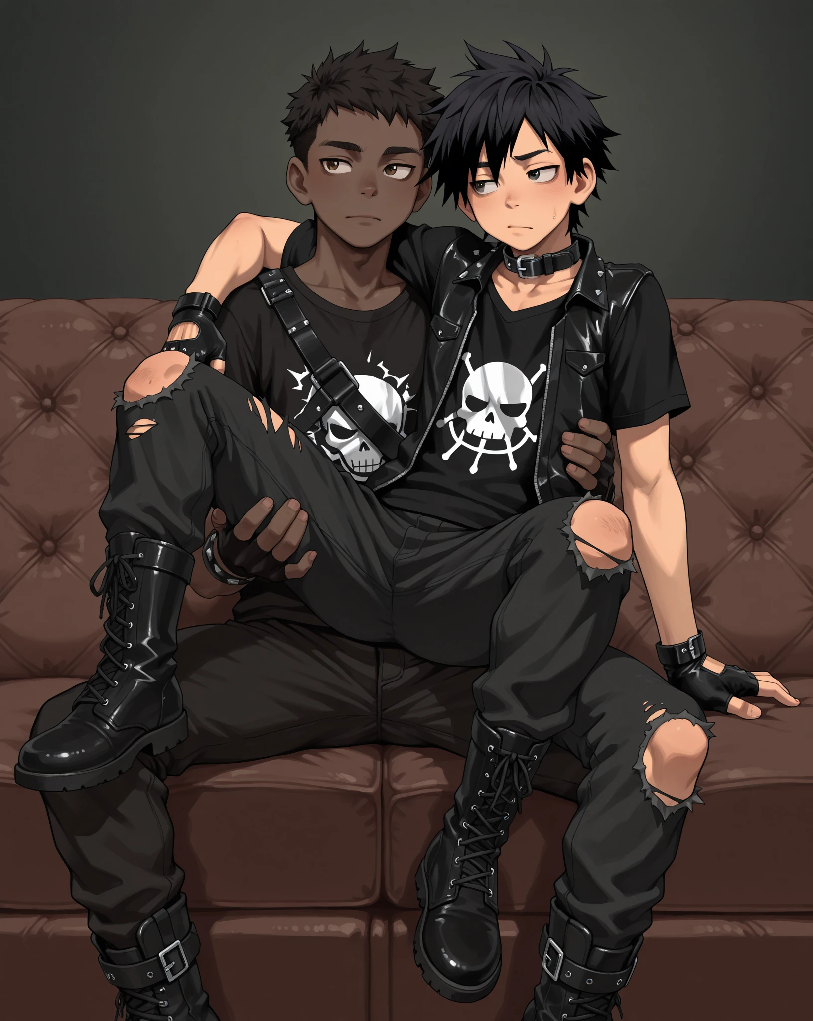 young slim man, perfectly trimmed beard, ((long hair in ninja cut with braids ,)) (((black hair color at the roots. with tattoos on both shoulders,  and right leg,))) (((urban style clothing white shirt and a black one on top of the white one, ecko black denim pants, timberland boots in cream color, 1.65))) height. (rapper) (urbano style) (animated) ((style anime)) graffiti spirit secret art death painting 30% futuristic cibor, human ft futuristic robot, hero soldier, futuristic ninja rapper man.(((HD, 4k, real))) (8k) ULTRA DEFINED. mystical magic (whole body) full body skinny spirit of fire. what blue, standing body standing.