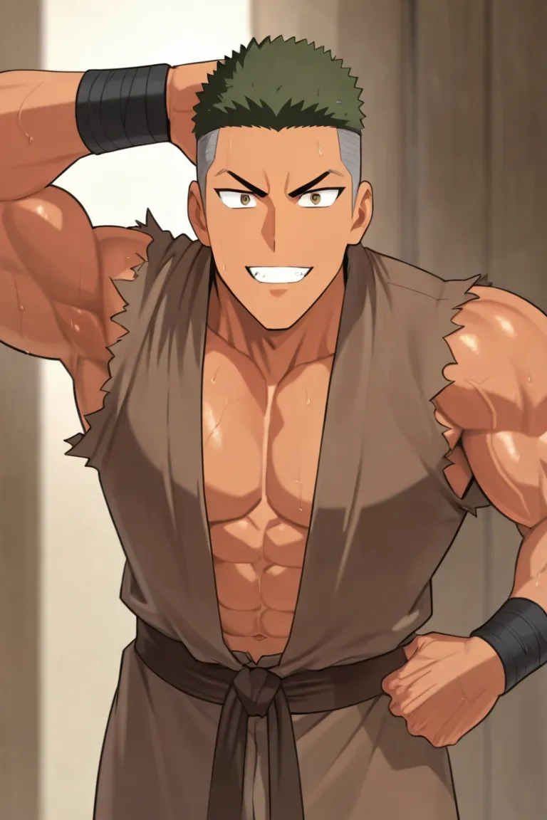 動漫風格肌肉男角色生成