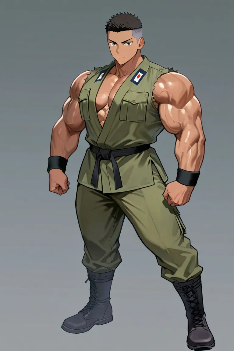 肌肉男性角色插畫生成
