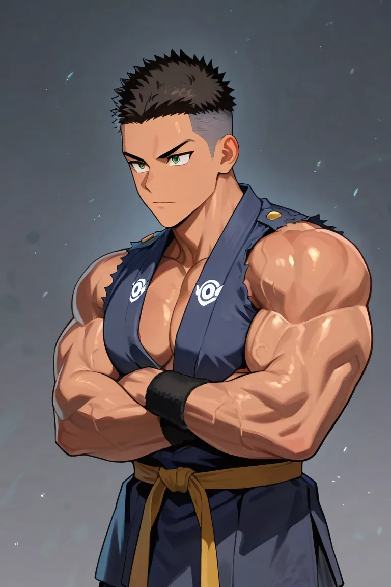 二次元肌肉武僧角色生成